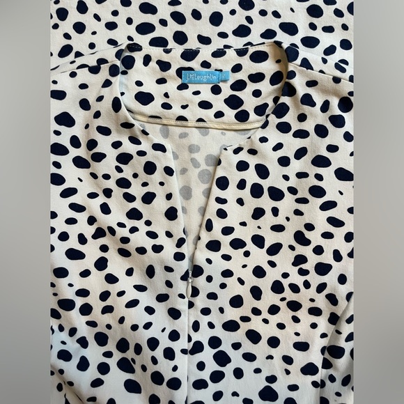 J. McLaughlin Front Zip Dress with Navy Spots size 2 - Picture 6 of 7